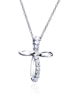 Belk & Co. Diamond Cross Pendant in 10k White Gold