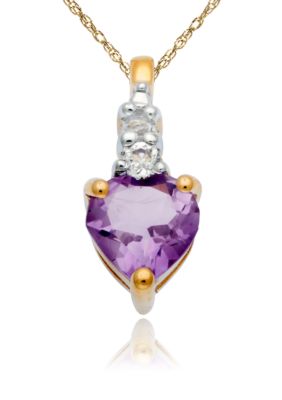 Belk & Co. 10k Yellow Gold Amethyst and White Topaz Pendant  