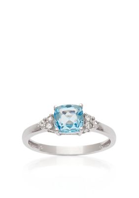 Belk & Co. 10k White Gold Blue and White Topaz Ring