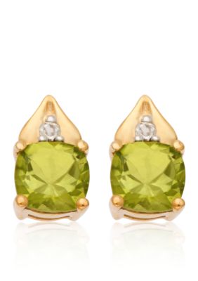 Belk & Co. 10k Yellow Gold Peridot and White Topaz Earrings <br>
