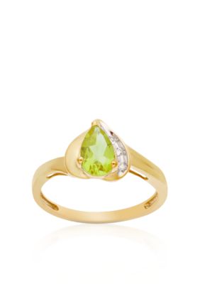 Belk & Co. 10k Yellow Gold Peridot and White Topaz Ring  