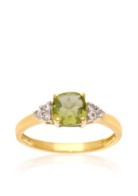 Belk & Co. 10k Yellow Gold Peridot and White Topaz Ring  