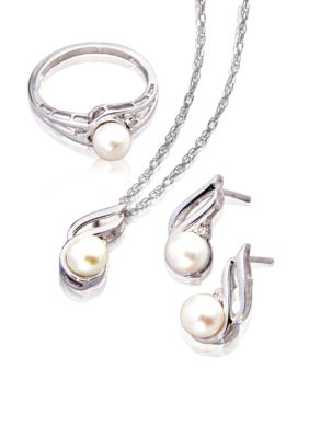 Belk & Co. Sterling Silver Freshwater Pearl 3-Piece Box Set