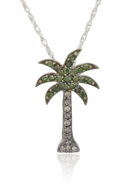 Belk & Co. Diamond Palm Tree Pendant in Sterling Silver