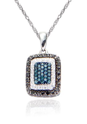 Belk & Co. 1/4 ct. t.w. Black and Blue Diamond Pendant in Sterling Silver