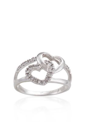 Belk & Co. Sterling Silver Diamond Heart Ring