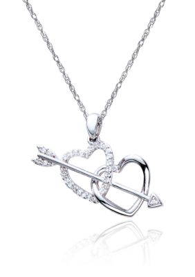 Belk & Co. Diamond Double Heart Pendant in Sterling Silver