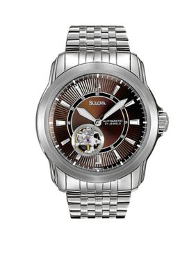 Bulova Series 100  Men's White Tone Stainless Steel Bracelet
