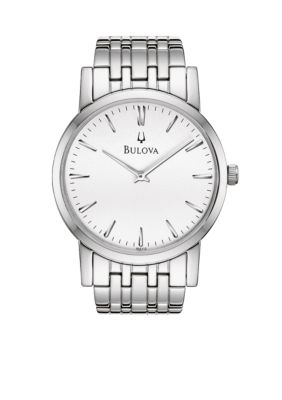 Bulova Men's White Tone Stainless Steel Bracelet