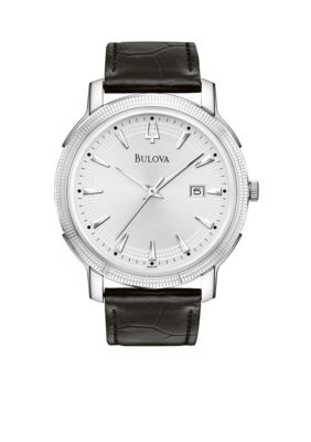 Bulova Men's Black Leather Strap