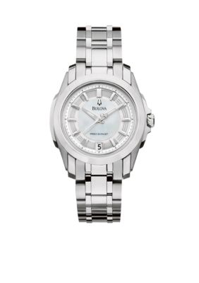 Bulova Precisionist - Longwood Collection - Ladies' White Tone Bracelet