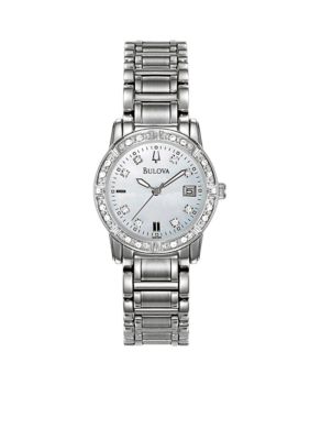 Bulova Ladies Stainless Steel Diamond Watch