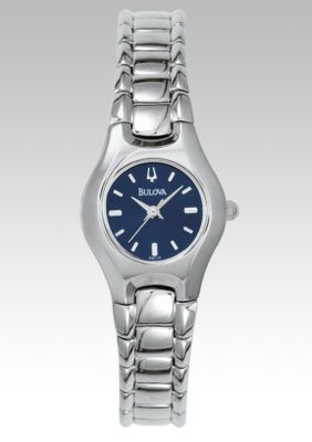 Bulova Ladies Silver Tone Blue Dial Watch