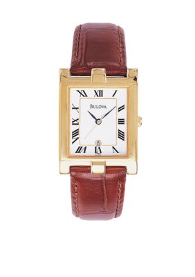 Bulova Men's Leather Strap Classic Watch