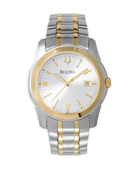 Bulova Men's Two Tone Stainless Steel Round Dial Watch