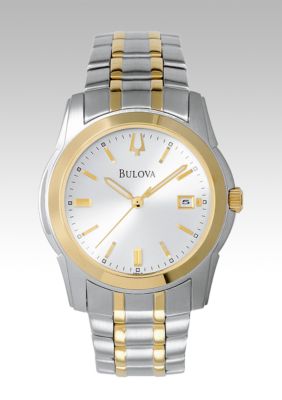 Bulova Men's Two Tone Stainless Steel Round Dial Watch
