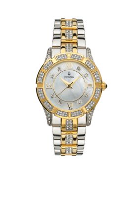 Bulova Ladies' Two Tone Crystal Watch