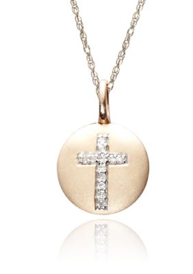 Belk & Co. Diamond Cross Disc Pendant in 10k Gold