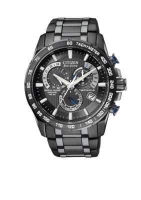 Citizen Eco-Drive Black Ion Plated World Perpetual Chrono AT