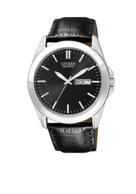 Citizen EDV Men's Stainless Steel Leather Strap Watch
