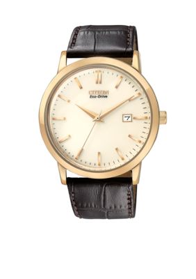 Citizen Eco-Drive Rose Gold Tone Date Strap Watch