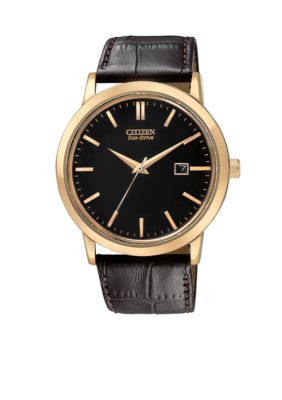 Citizen Eco-Drive Rose Gold Tone Date Strap Watch