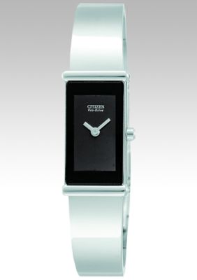 Citizen Ladies Eco Drive Stainless Steel Bangle Black Dial