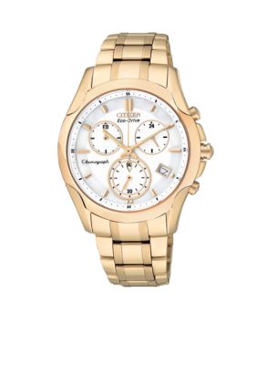 Citizen Eco-Drive Rose Gold Tone Chronograph Watch
