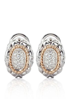 Belk & Co. 1/5 ct. t.w Diamond Earrings in Sterling Silver with 14k Gold