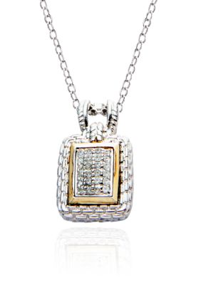 Belk & Co. Diamond Pendant in Sterling Silver with 14k Gold
