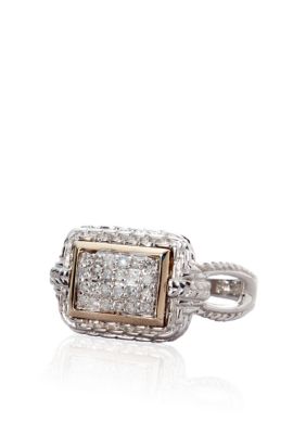 Belk & Co. Diamond Ring in Sterling Silver with 14k Gold