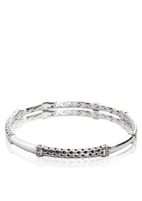 Belk & Co. Sterling Silver and 14k Yellow Gold Braided Bangle Bracelet