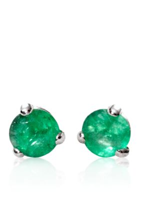Belk & Co. 14k White Gold Emerald Stud Earrings  