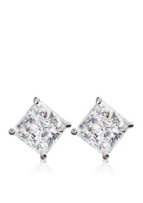 Belk & Co. 14k White Gold 2.00 ct. t.w. Princess Cut Cubic Zirconia Earrings