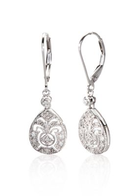 Belk & Co. Sterling Silver Diamond Drop Earrings