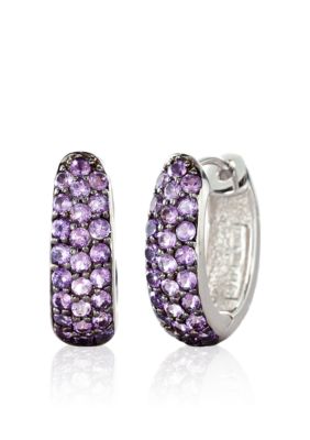 Belk & Co. Sterling Silver Amethyst Hoop Earrings