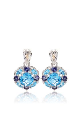 Belk & Co. Sterling Silver Blue Topaz and Iolite Earrings  
