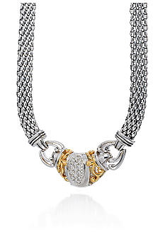 Belk & Co. Diamond Necklace in Sterling Silver with 14k Yellow Gold