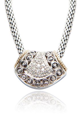 Belk & Co. 1/5 ct. t.w. Diamond Pendant in Sterling Silver with 14k Gold