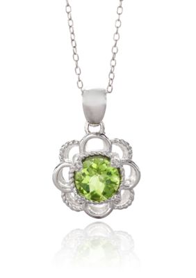 Belk & Co. Sterling Silver Peridot Pendant