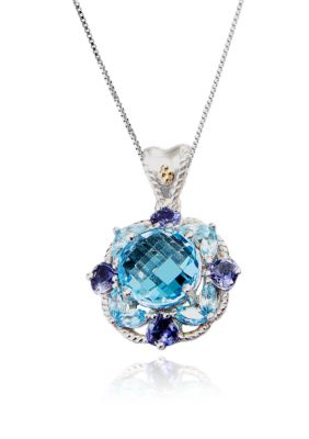 Belk & Co. Sterling Silver Blue Topaz and Iolite Pendant<br>