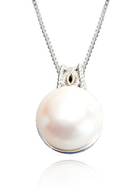 Belk & Co. Sterling Silver and 14k Yellow Gold Pearl Pendant