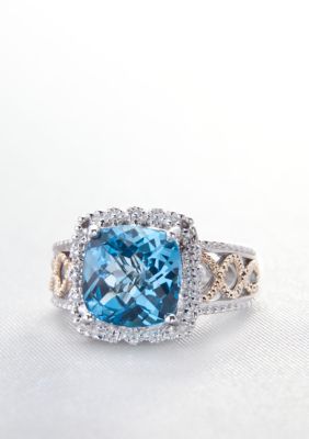 Belk & Co. Sterling Silver and 14k Blue Topaz Ring