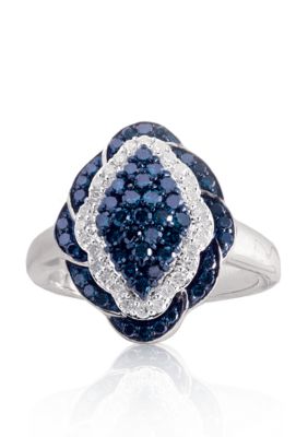 Belk & Co. Blue Diamond Ring in Sterling Silver