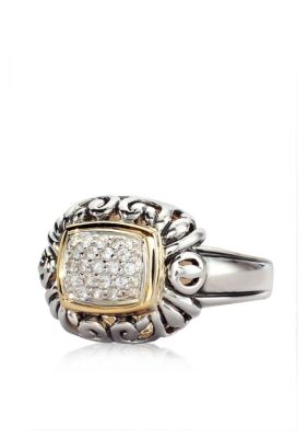 Belk & Co. Rectangular Shaped Diamond Ring in Sterling Silver