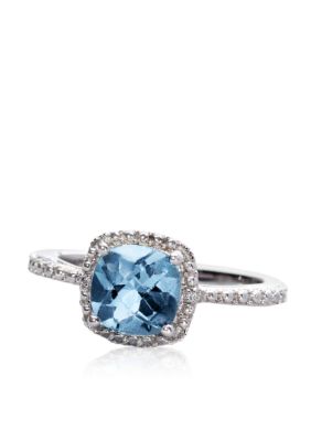 Belk & Co. Sterling Silver Blue Topaz and Diamond Ring