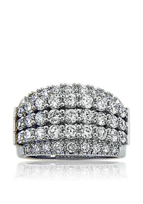 Belk & Co. Platinum Plated Sterling Silver Cubic Zirconia Band