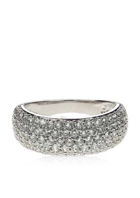 Belk & Co. Platinum Plated Sterling Silver Cubic Zirconia Band