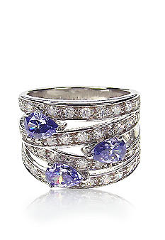 Belk  Co. Platinum Plated Sterling Silver Cubic Zirconia Simulated ...