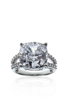 Belk & Co. Platinum Plated Sterling Silver Cubic Zirconia Ring